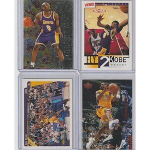 Kobe Bryant 4 Card Lot/Possible Rookies, Inserts, Chrome. KB8